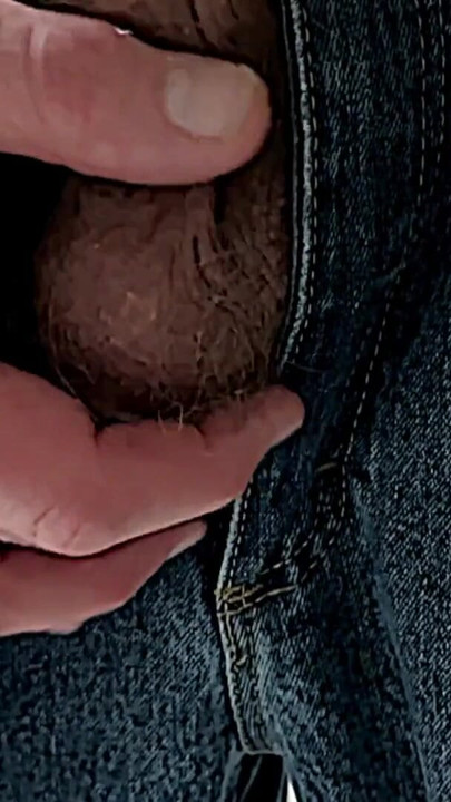 Captivating moment from "Semi Hard Cock Hanging out of Jeans"