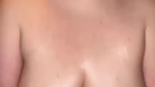 Rubbing My Oily Big Tits with Relaxing Background Music