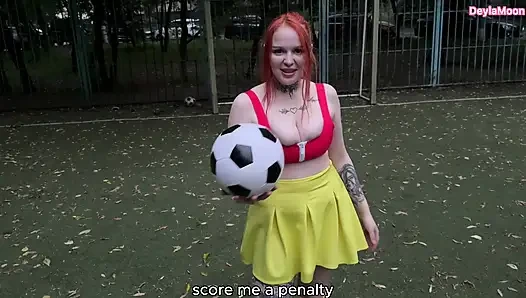 A female soccer player sucked me off in a public place and I came inside her pussy.