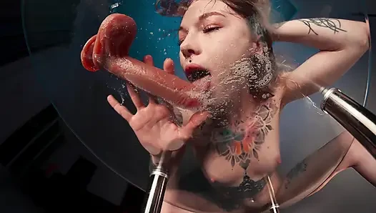 Real Sloppy Blowjob and Glass Table Riding