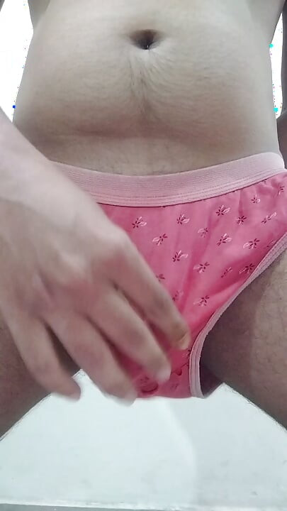 7inchesind Jerking Wearing Aunty's Panty