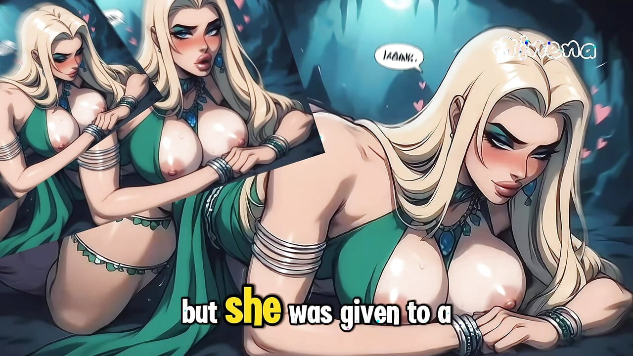Princess fucked by a monster, porn in Spanish, AI generated