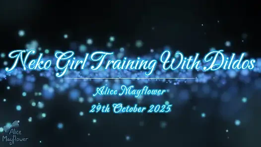 Neko Girl Training with Dildos - Solo Girl
