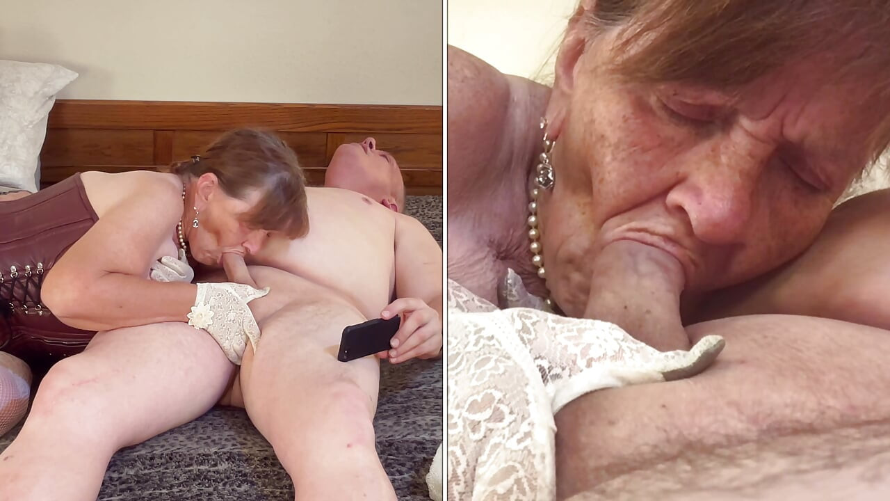 Oma Norma Jean: witte gehandschoende pik die oude Hollywood-slet 9125cams26m zuigt