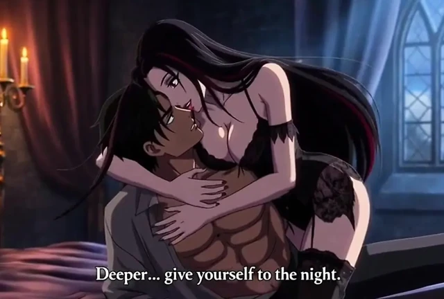 Gothic Vampire Queen Seduces Mortal Lover Into Forbidden Ecstasy & Eternal Bite
