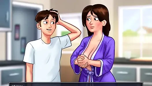 Summertime saga - johannes lagi asik mainin memek eve dan ngocok kontolnya