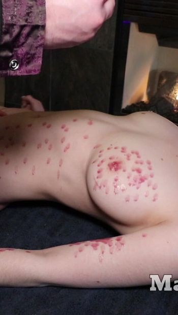 Wax play on my boobs turns me on so much