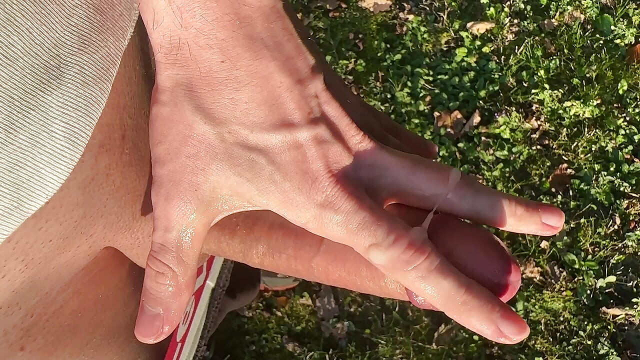 Horny Boyfriend Risky Strokes Big Dick And Cums Outdoors