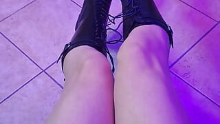 Sissy Slut Handjob Cumshot in Boots