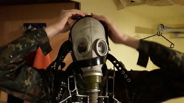 Putting on the harness for my great russian GP-5 Gasmask
