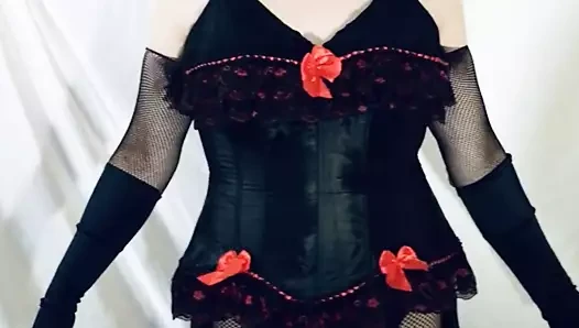 Slutdebra ağır makyaj fahişe şeritler için iç çamaşırı
