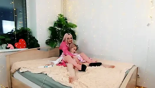 Backstage Camera. Lesbian Femdom Fetish. Mistress Arya Grander Plays with Her Sex Toy Sofia Sey.