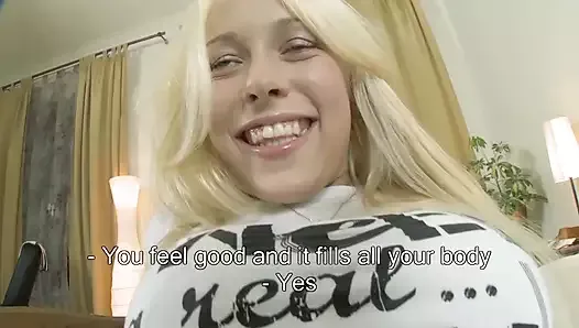 Amazing blonde German teen adores cum in her asshole