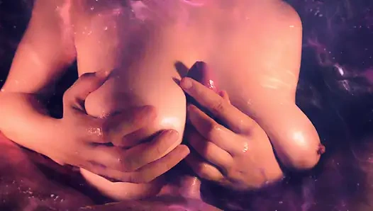 Enorme unerbittliche sinnliche weiche achselhöhle fickt möpse massiert steifen schwanz bis tittenjob, warme sperma-zeitlupe