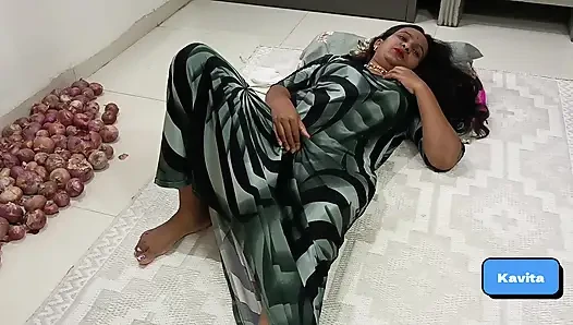 Desi passionate Couple close up creampie fuck in nighty at night , big t...