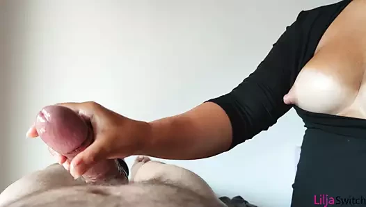 Pov Handjob with Squeezing and Slapping Cock and Balls - Ruined Orgasm