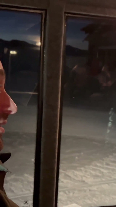 Nighttime Ski Slope Threesome