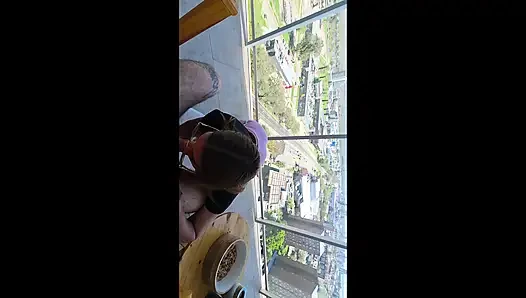 My Husband and I Had Fun in a Rented Apartment, Oral Sex on the Balcony Overlooking the Street, and Sex in the Bedroom.