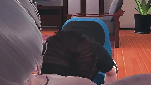 Aunt Cass with a lot of desire to have sex ends up fucking a lucky man - 3D HENTAI ANIMATION