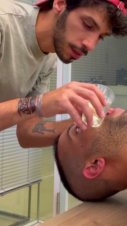 Sexy Middle Eastern Guy DOMINATES and HUMILIATES inexperienced Sub- spit roast , deep throat training , piss drinking | Clip 1
