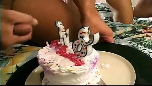 Blonde Babe's Wild Birthday Fuck with Dripping Cream Pie