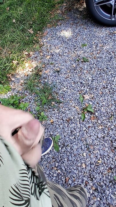 Risky handjob public