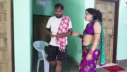 Sexy indian housewife chitting her husband, fucking by a gas delivery boy