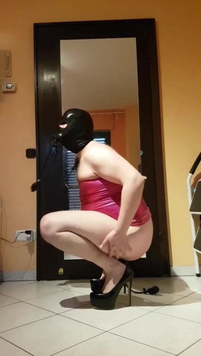 Inflatable ass and mouth gag dancing screaming assfuck sissy