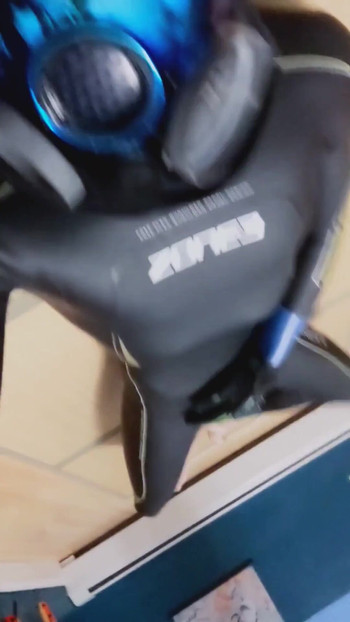 Key moment from "Wetsuit and Gasmask Feels"