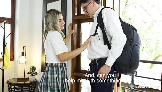 Latina Schoolgirl Lia Tovar Creams All Over a Big, Hard Cock