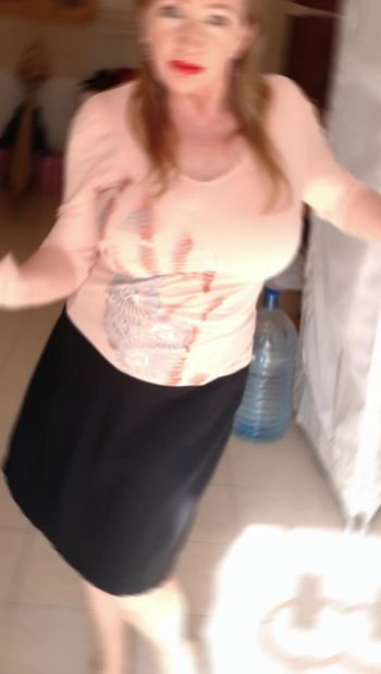 Busty granny dance