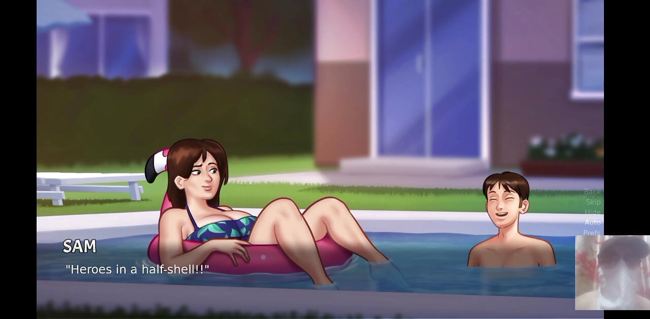 Big boobed MILF Step-Mom was surprised!! I fucked her in the swimming pool.