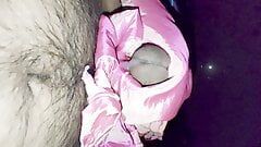 Pink satin silk suit handjob of neighbour bhabhi (69)