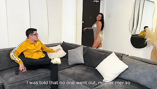 I suck it but don't tell our parents! My stepsister gives me her pink pussy in exchange for my silence!