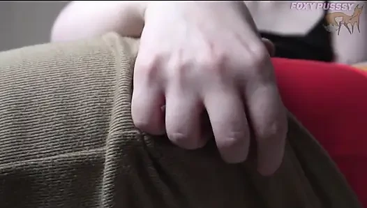 Handjob with an Oil and Stepsister Triggers a Huge Cumshot