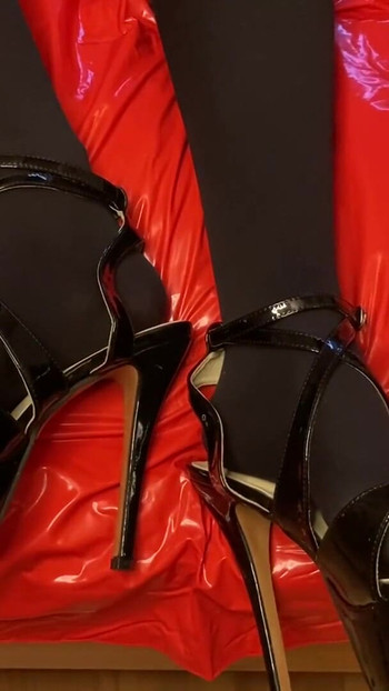 Epic moment from "Black High Heels Sandals and Pantyhose Feet"