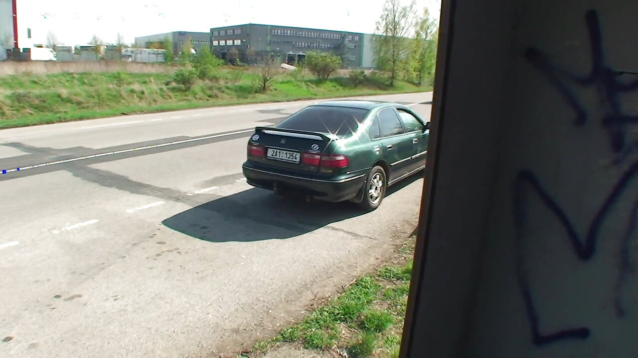 Remaja si rambut coklat dijemput menghisap dan menunggang dua batang