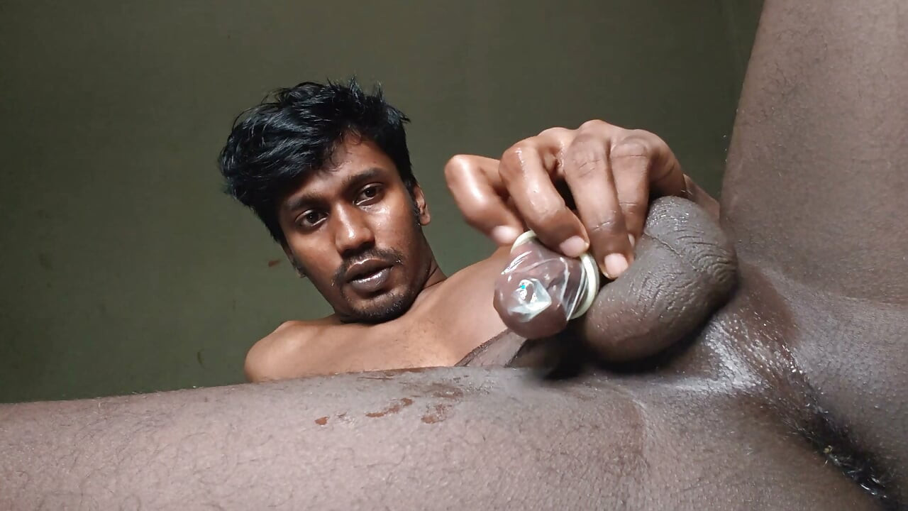 Pissing , fingering, jerking, cumming with condom and playing with my balls