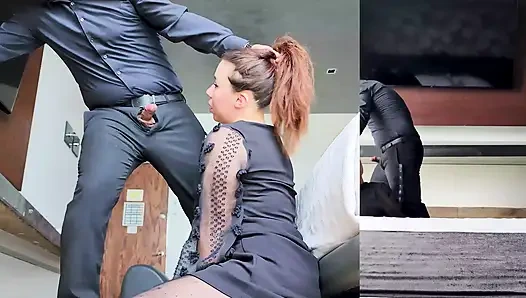 Küçük Sürtük Gibi Ona Şaplak Attıktan Sonra Sert Sikişiyor