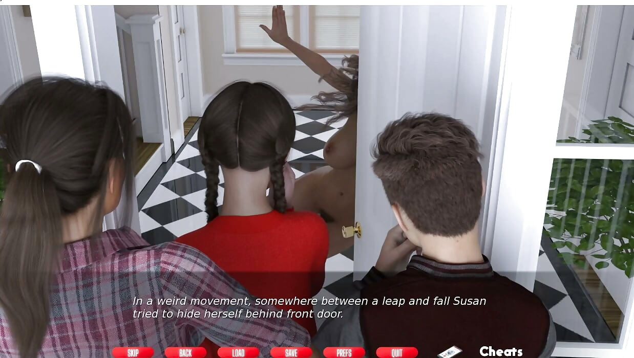 Naughty Neighbor - Gameplay - Roleplay - Landlady Exposed Herself in Towel, Teen Walking in Kitchen Only in White Panties
