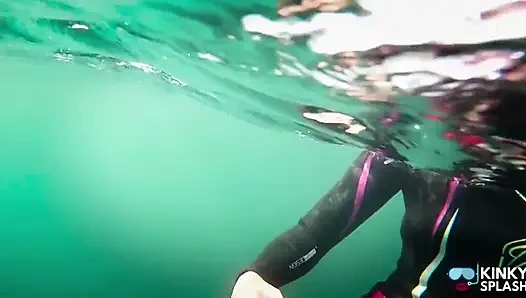 Diving in My Shiny Two-piece Wetsuit