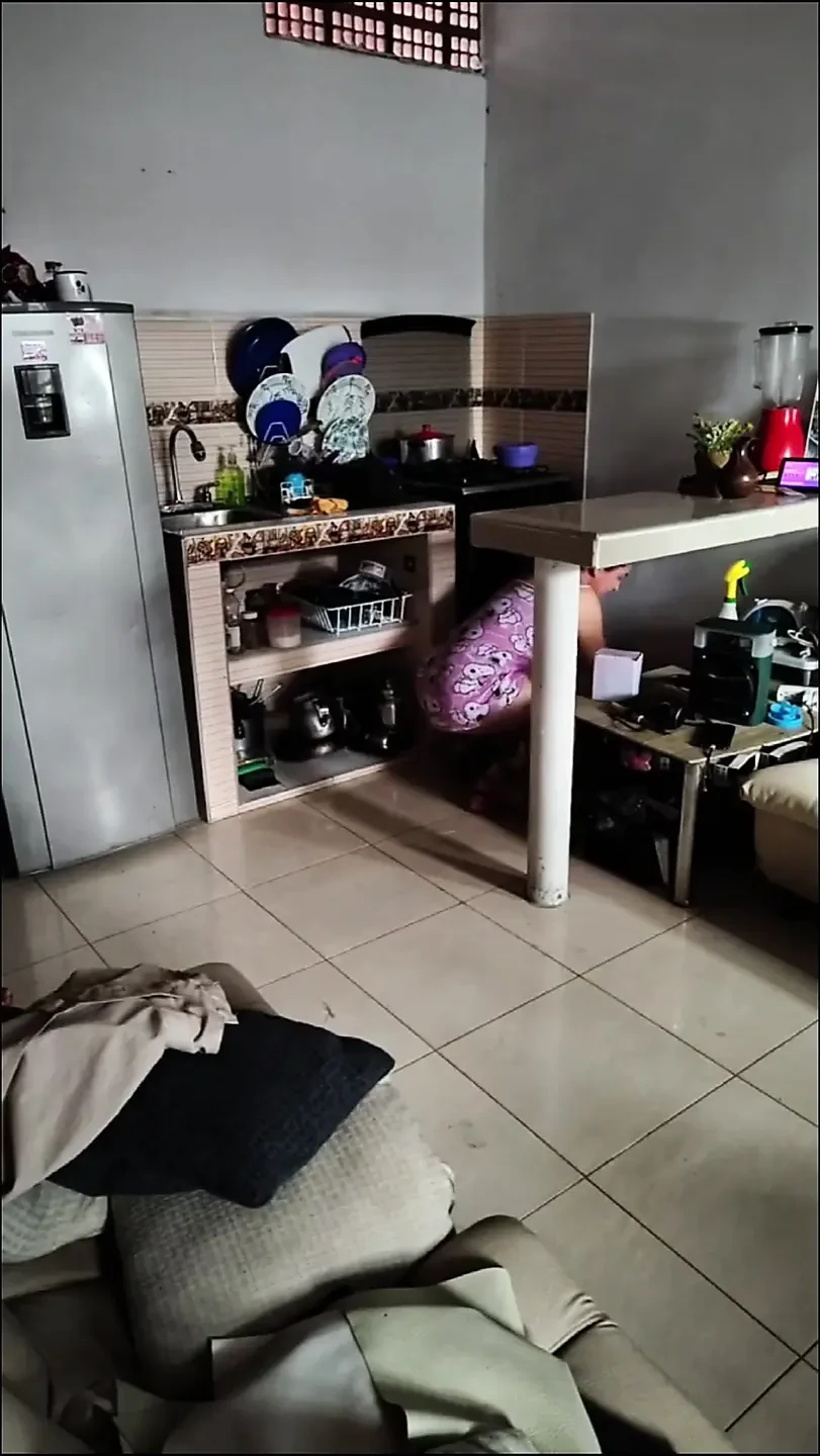 My Real Stepmom in the Mature Kitchen Masturbates I Penetrate Her Delicious