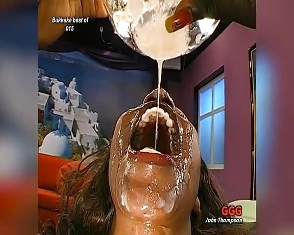 Ggg John Thompson - Black Bukkake Slut Gets Her Face and Ass Covered in Cum