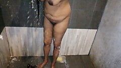 sexy Bangla bhabi in action in bathroom, big boobs with wet pussy