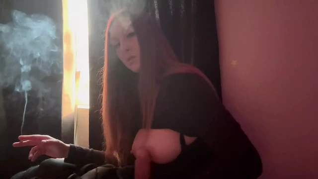 Italian Big Tits Milf Artemisia Love Solo Smoking Session Cigarette Fetish Dildo handjob