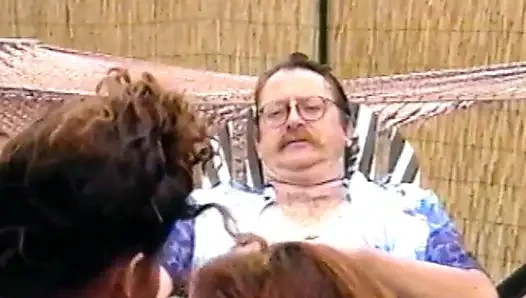 Mature Dude Likes to Watch Couple of Playful Babes Licking and Rubbing Their Muffs