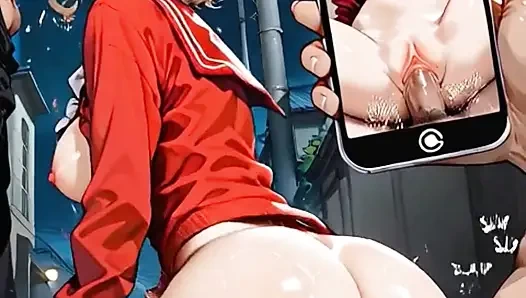 Большой член трахает сперму юной киски