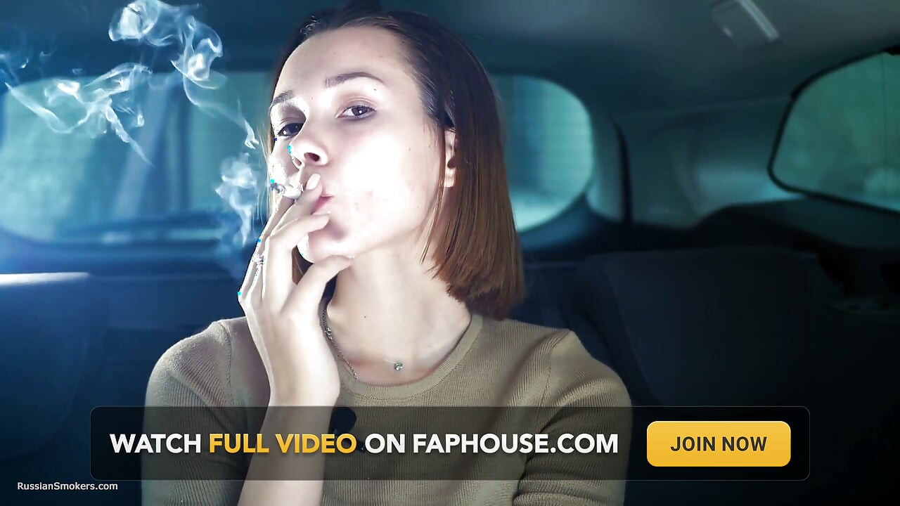 Sexy Russian Babe Smoking Cigarette Natural Setting