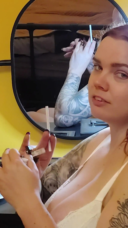 Busty Girl Smokes and Blows Hard.