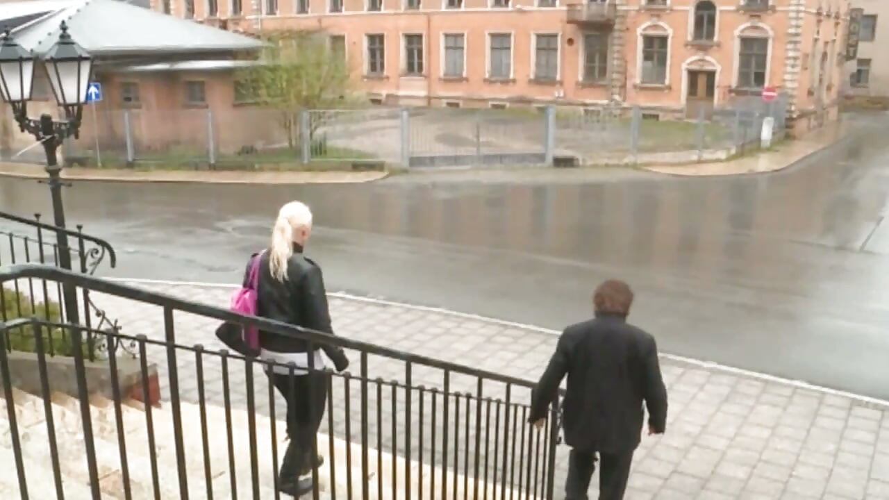 Hot Blonde Girl with Big Breasts Gets Fucked by a Stranger